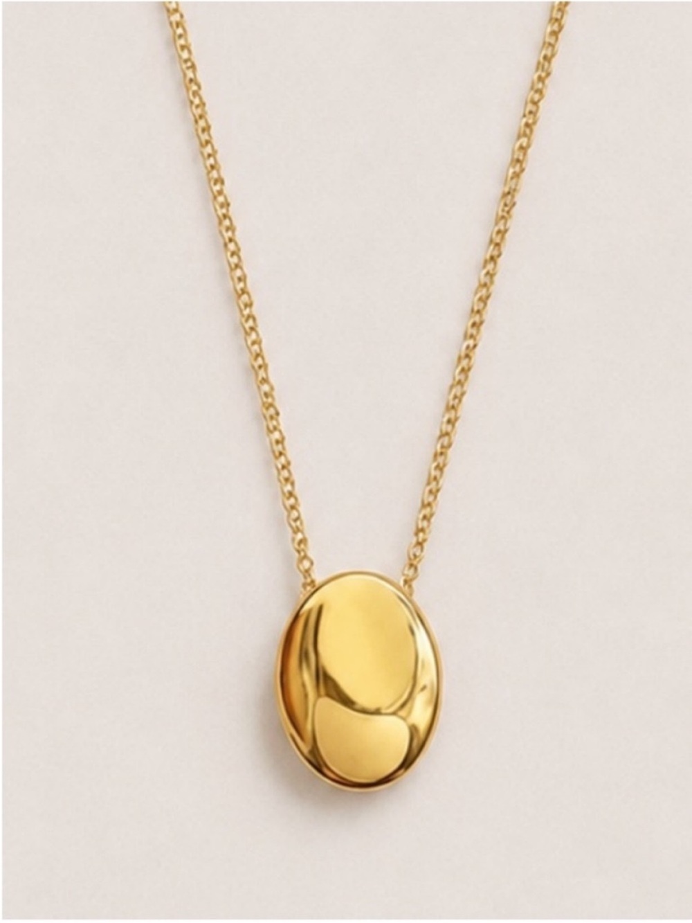 Best Seller! New! 18K Gold Plated Pebble Pendant Necklace NWOT 5001 - Picture 2 of 3